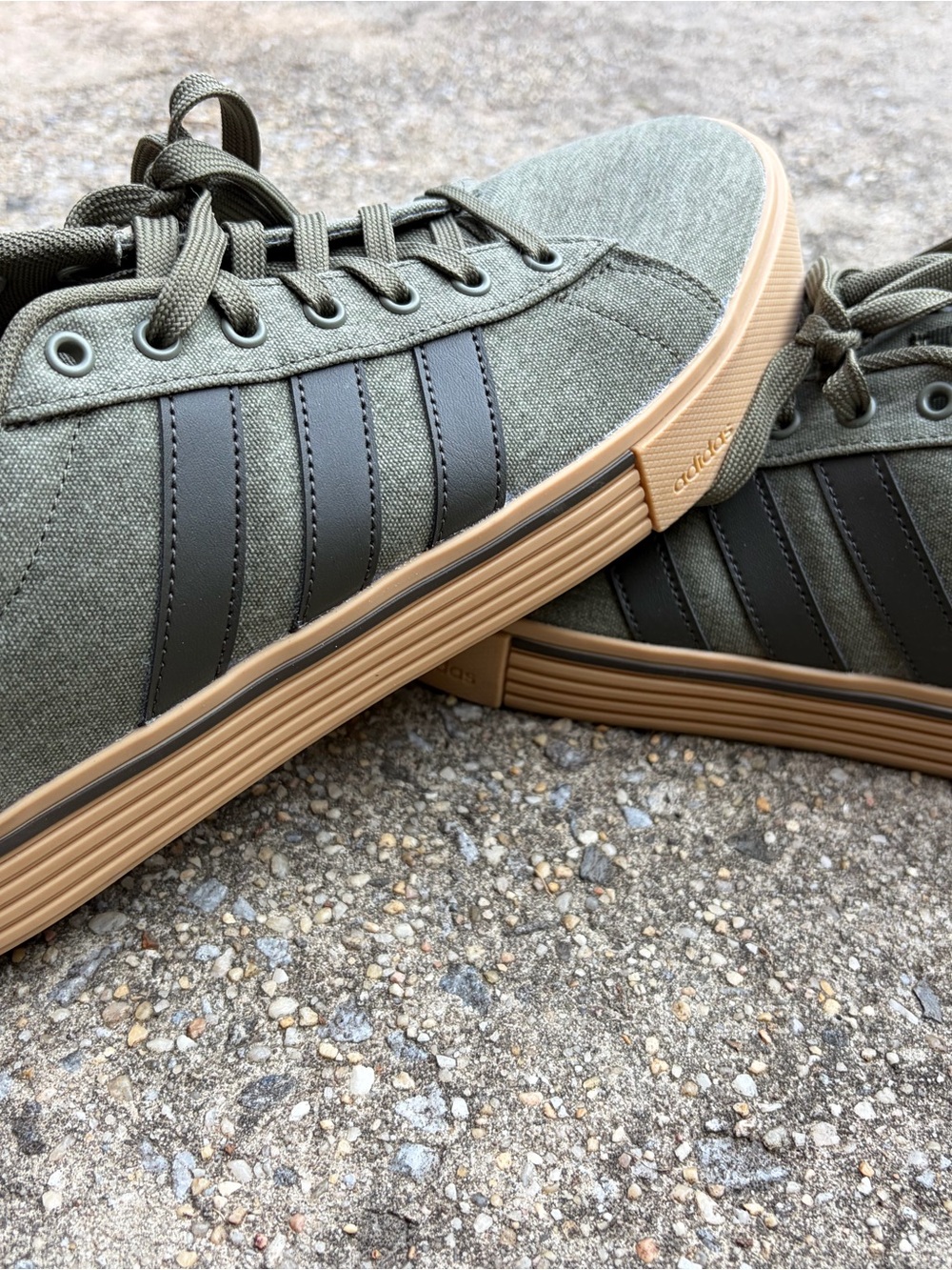 New! Men's army green Canvas Low-Top adidas Sneakers